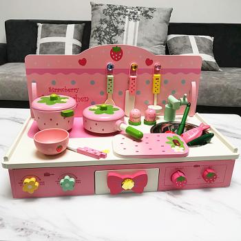 360Home Rosa Erdbeere Replik Kinder Spieltisch Spiel Küchentisch